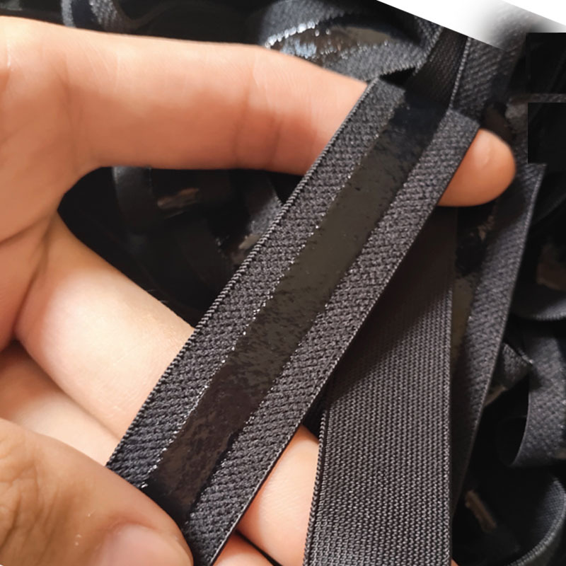 Fabricante en stock Negro Blanco alto elástico grueso de silicona antideslizante con línea epoxi antideslizante banda elástica al por mayor