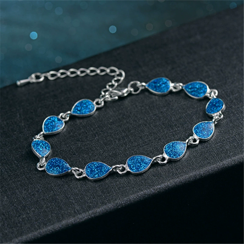 Новый браслет с подвеской из опала, персонализированный очаровательный браслет с каплями воды, женский браслет с опалом, трансграничный