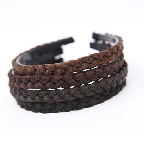Braided Ponytail False Hair Headband Korean Accessory Non-Slip Tooth Headband Hair Press Sideburn Hair Clip Hair Accessory Headwear