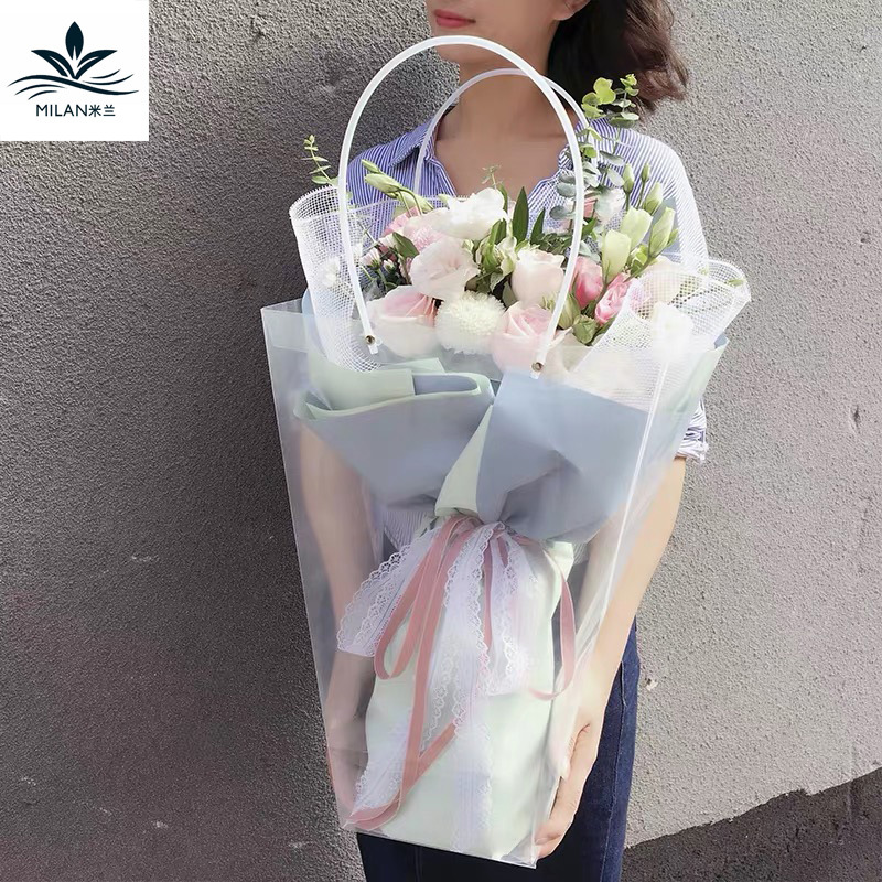 Ramo de flores bolso trapezoidal transparente cuadrado Bolso de Plástico caja de regalo ramo bolsa de regalo bolsa de ramo