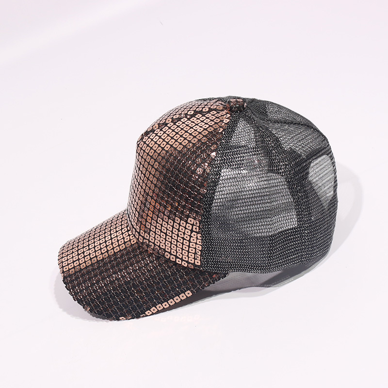 Unisex Casual Korean Style Geometric Sequins Patchwork Curved Eaves Baseball Cap display picture 9