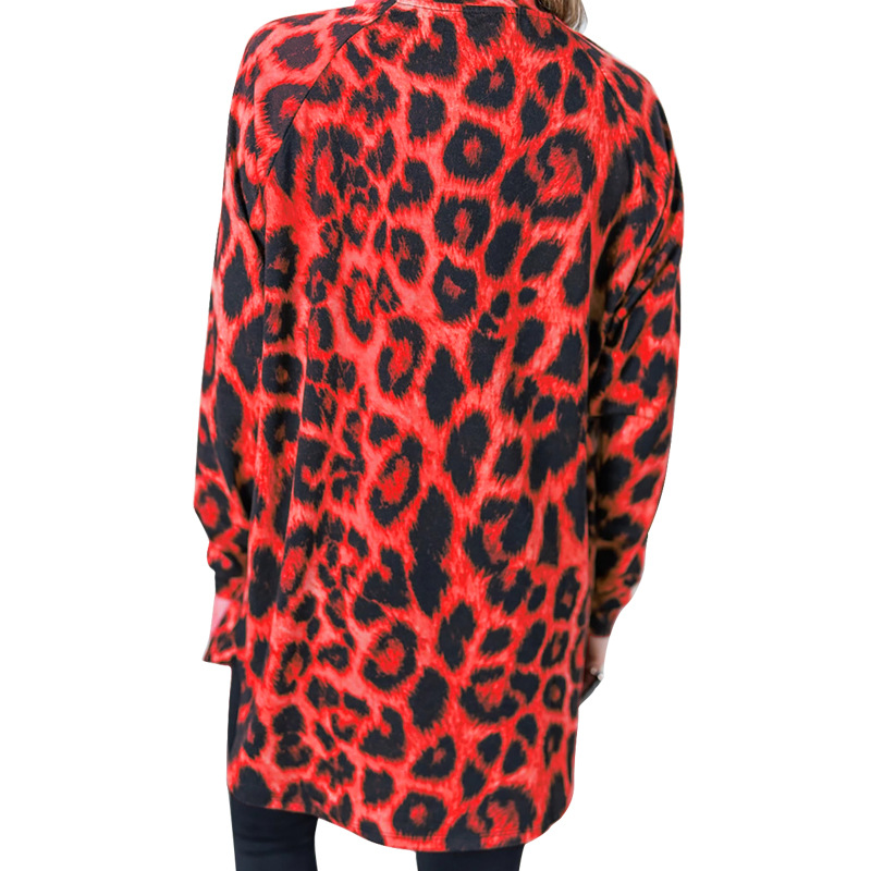 Spot autumn new hot style leopard print mid-length top NSLAI56832