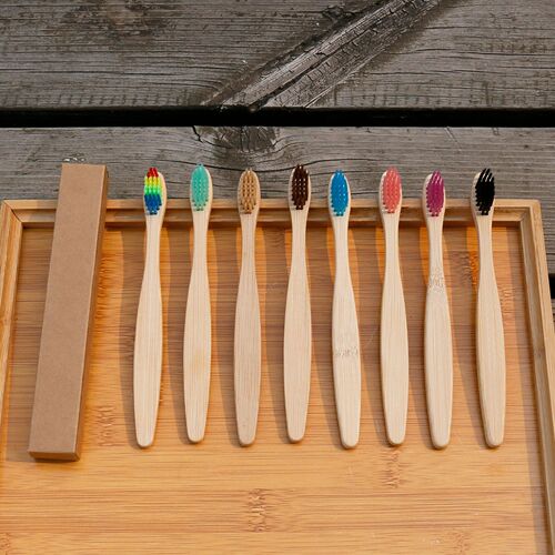 Children's Toothbrush Toothbrush Set Children's Toothbrush Soft-Bristled Bamboo Toothbrush Set Household Bamboo Toothbrush 5 Pack of 10