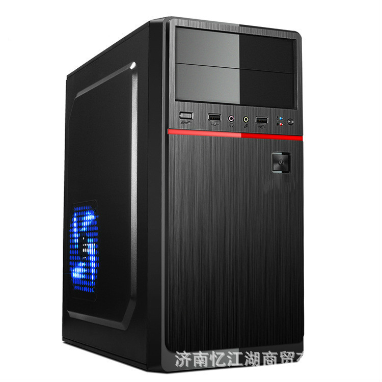 商务办公全黑色机箱 台式机组装机专用好钢好品质大尺寸电脑机箱