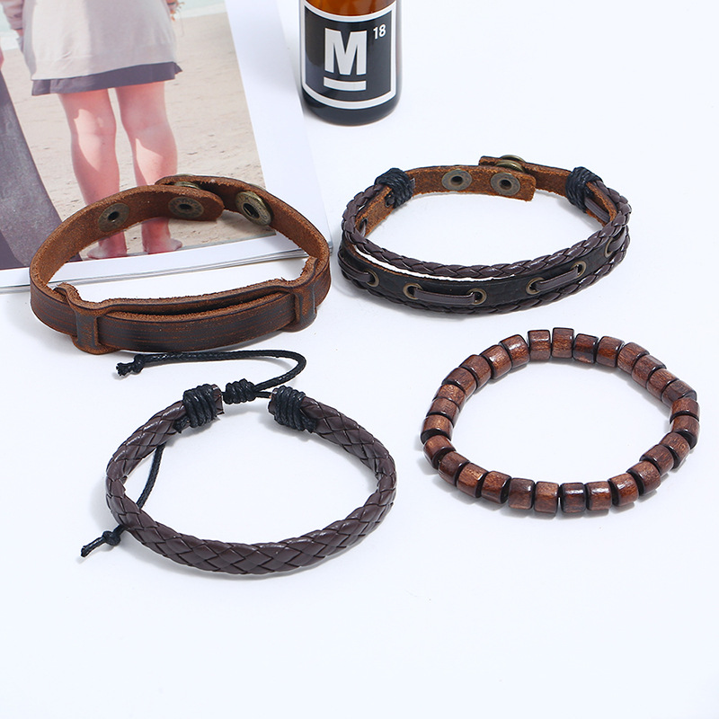 New vintage woven leather leather bracelet