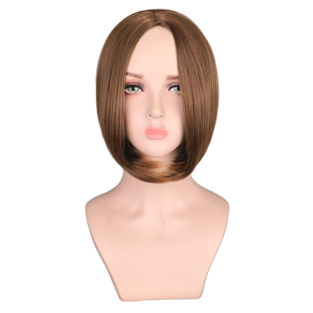 European And American Deflection Points Wig Female Short Straight Hair Chemical Fiber Hair Cover display picture 4