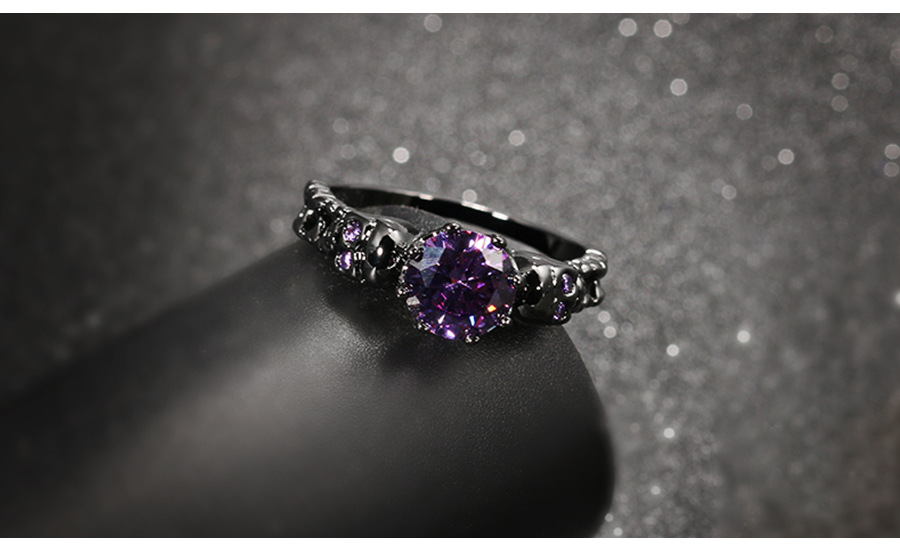 10g Weight Zircon Inlay Material Rings Classification 10, 6 Ring Size Skull Copper Punk Rings