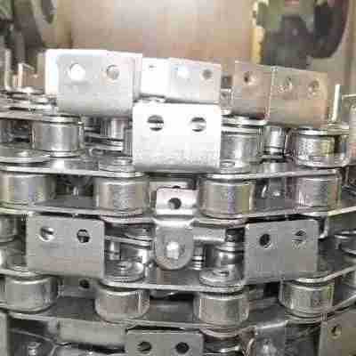 P100不锈钢链条50.8 C2082双节距中孔弯板链c216A2寸输送链p152.4