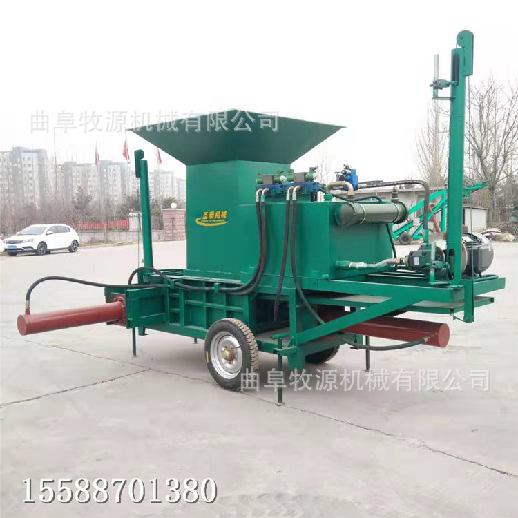 方包蒜皮自动打包机 卧式双缸蒜皮压块机价格 干蒜皮套袋打包机