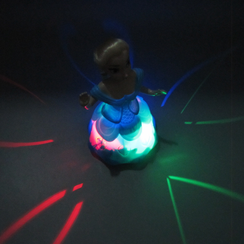 Nueva eléctrico universal lindo princesa giratoria luz música noche mercado puesto Venta caliente al por mayor juguetes educativos para niños