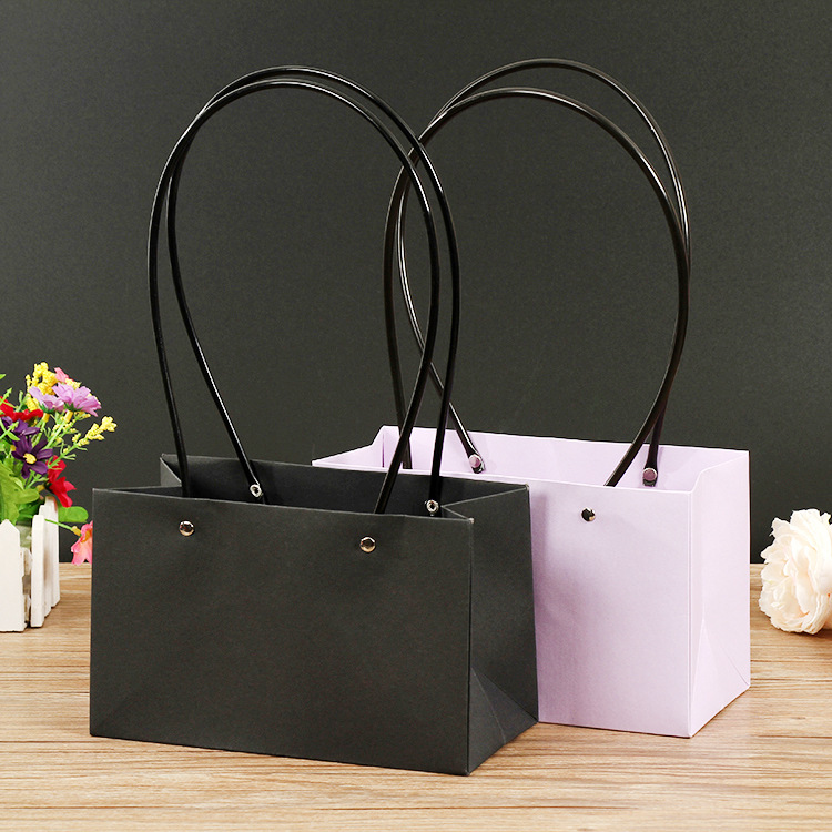 批发韩式鲜花手提袋DIY插花花篮花店用品礼盒 网红鲜花抱抱袋