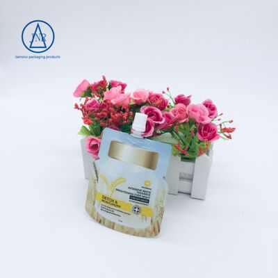 50ml Suction nozzle Cosmetics Sample Packaging bag Special-shaped liquid Facial mask Essence Lotion Aluminum foil bag customized