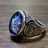 荣钰 Turkish calligraphy 925 Silver plating ring exotic text eagle totem personality men's ring