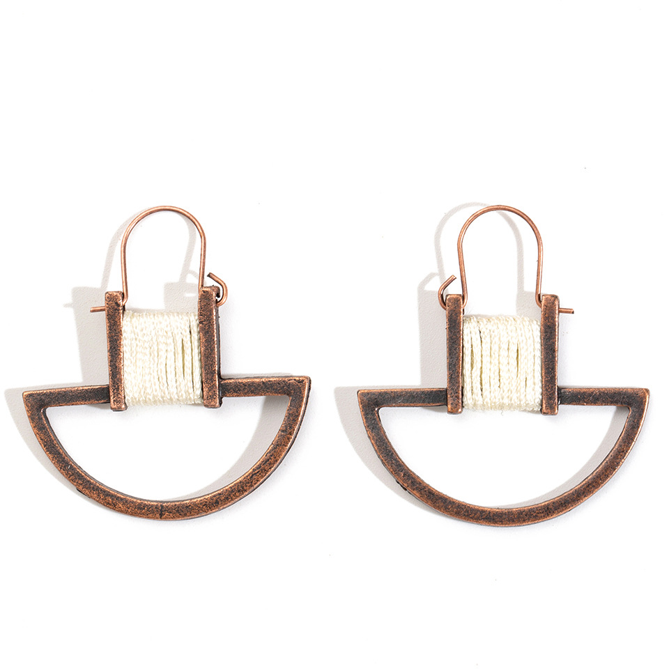 New Fashion Geometric Retro Style Buckle Earrings display picture 7