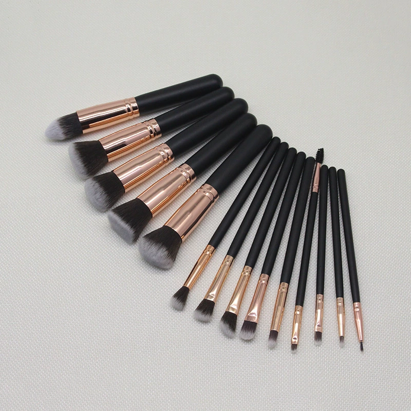 Golden brush contains rose, 14 pieces