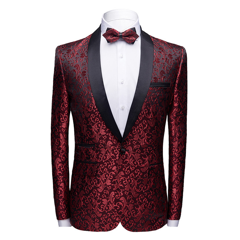 2020 Fall Men's Printed Suit One Button...