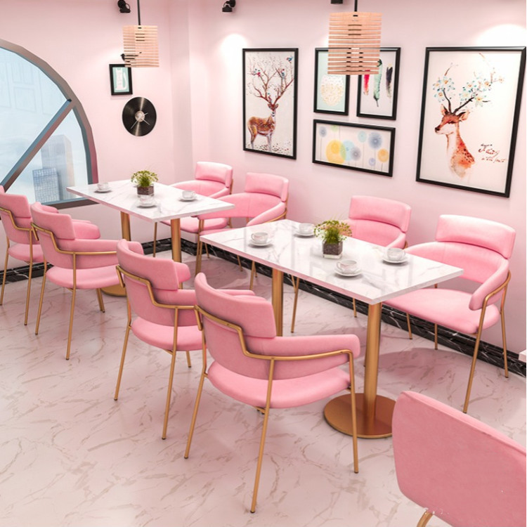 Nordic milk tea shop table and chair combination ins internet…