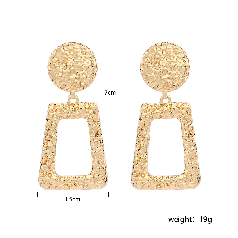 20g Weight Earrings Classification Wedding, Travel Occasion Women'S Gender Gold, Silver Color Fashion New Geometric Triangle Exaggerated Alloy Earrings For Women 无