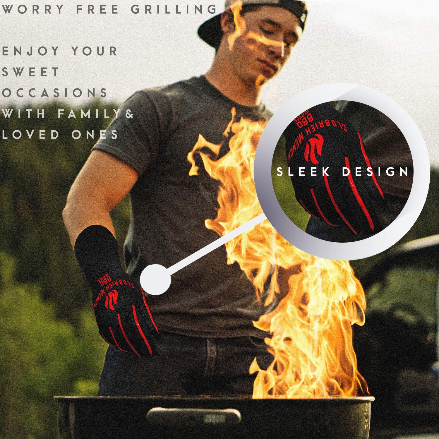 厂家供应 bbq 耐高温手套 烧烤微波炉隔热手套 双面硅胶防滑手套