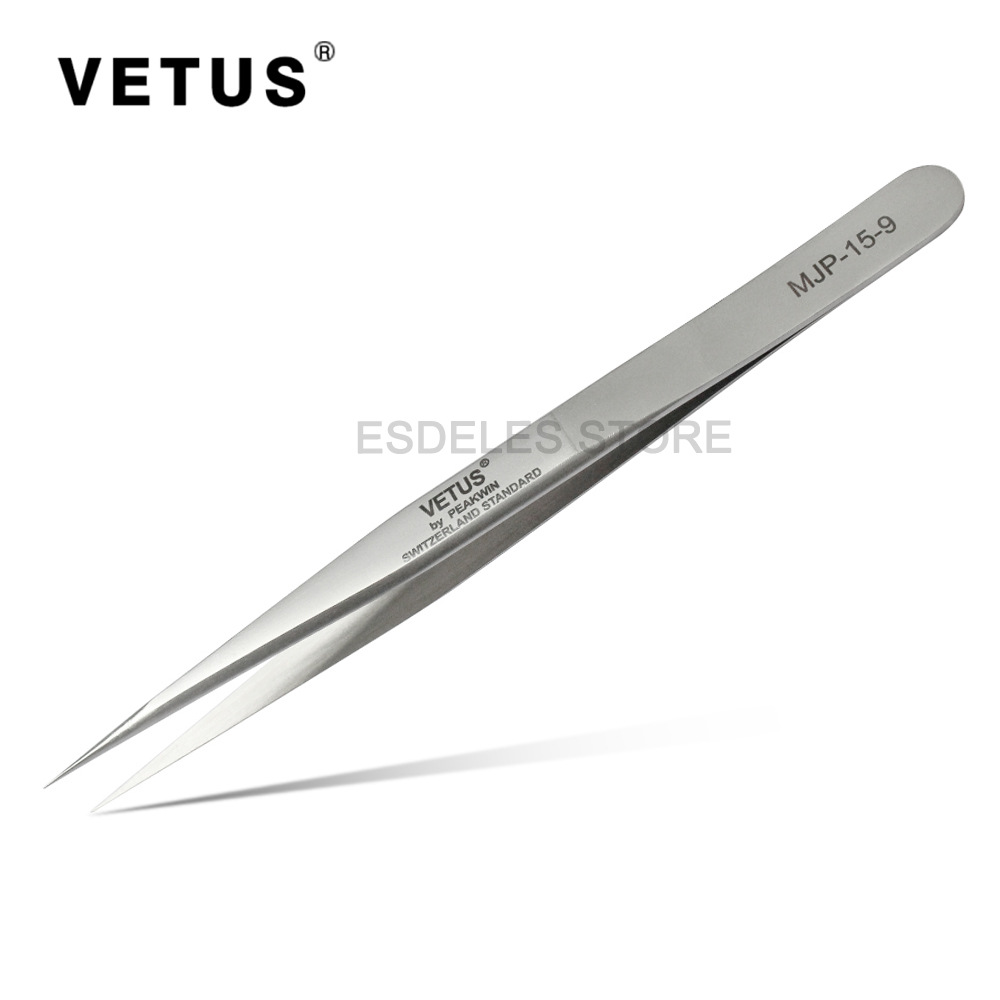 现货热销款VETUS镊子眉毛夹美容美甲专用工具MJP-15-9尖头镊子