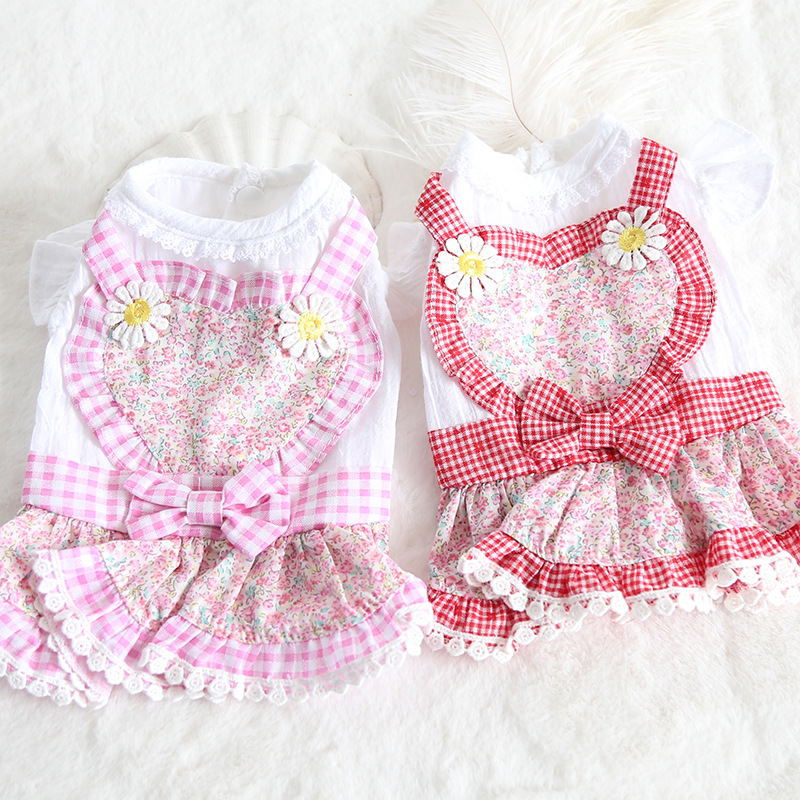 爱心碎花女仆裙