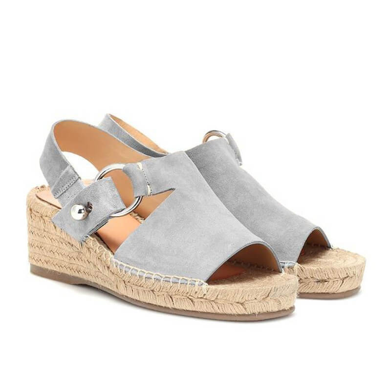 Popular Foreign Trade Product: European And American Style Straw-woven Thick-soled Slip-on Women's Wedge Heel Large Size_vogvips.com