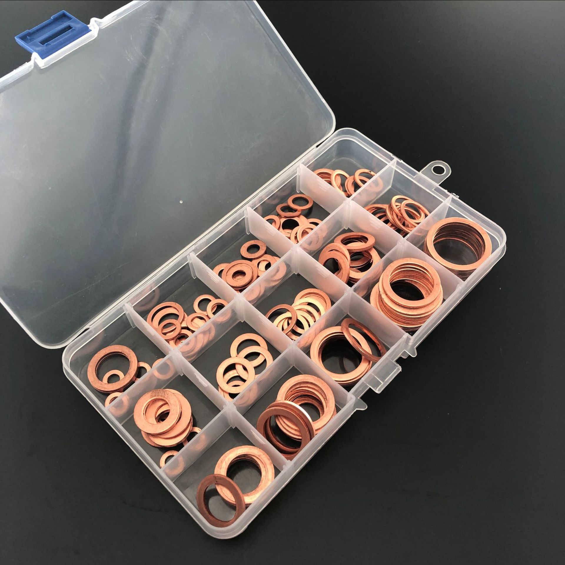 150pcs紫铜垫片盒装 堵油密封圈组合 跨境货源