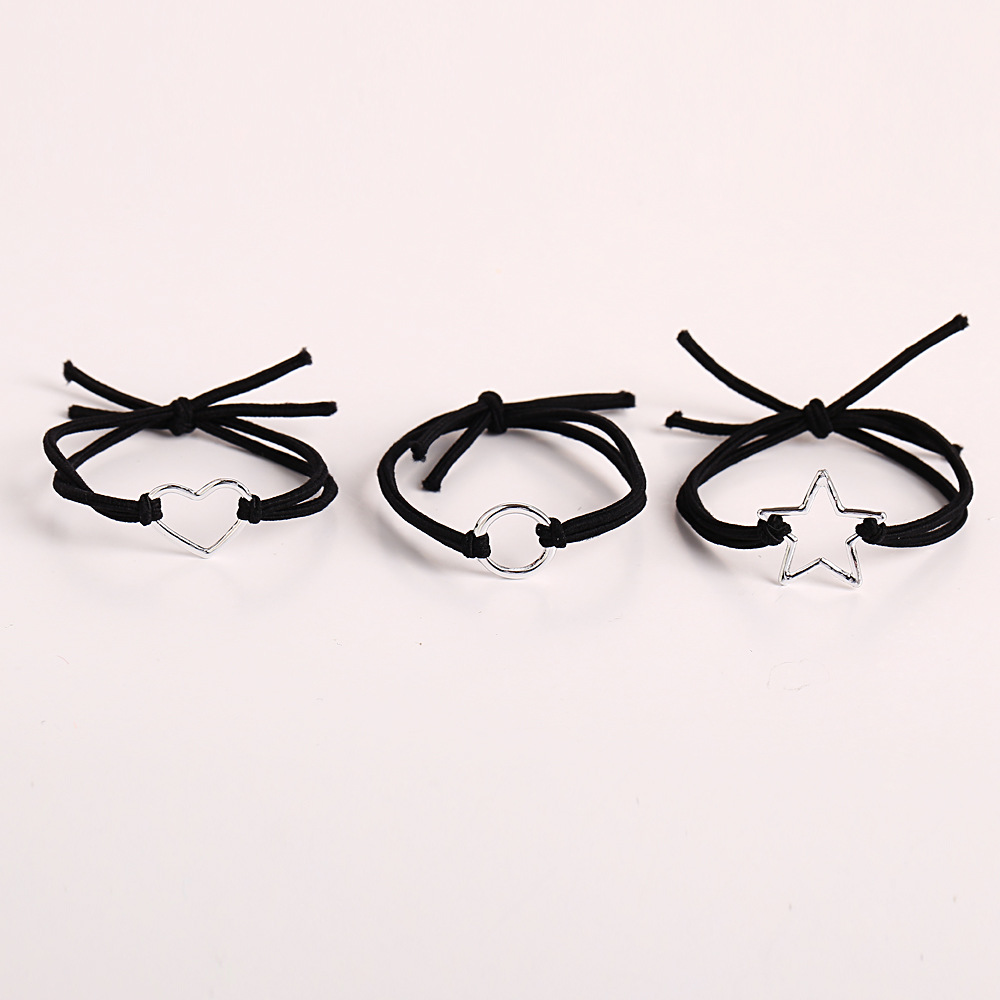 Nueva Cuerda De Cabeza Hueca Femenina Simple Geométrica Linda Banda De Goma Cuerda Para El Cabello Headwear Girl Hair Ring display picture 9