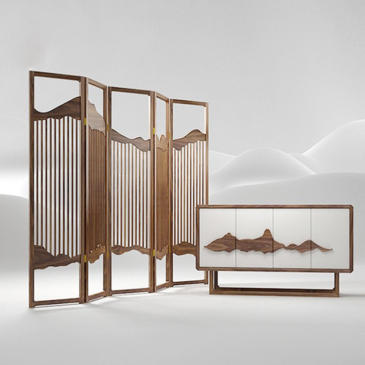 New Chinese style Sideboard club Curio Open Houses Neoclassical Entrance cabinet Cabinets hotel End View Terrace furniture