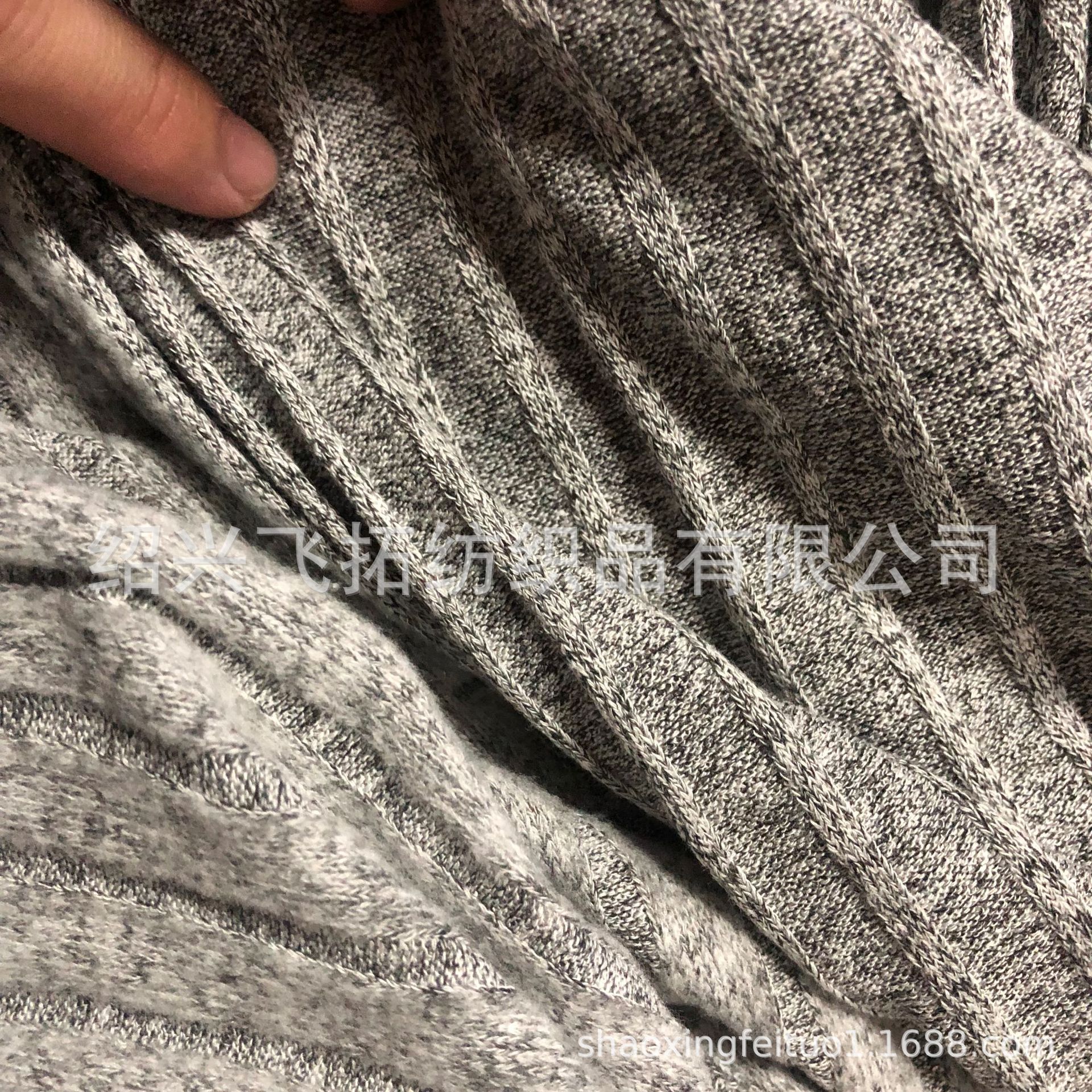 厂家直销针织9X4 75%人棉20%涤纶5%氨纶抽条螺纹拉毛布