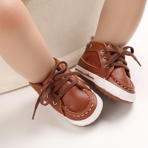 Spring and Autumn new style 0-1 year old baby toddler shoes, soft bottom baby shoes, lace-up casual walking shoes