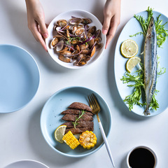 Nordic home plate creative Western dinner plate ceramic dish deep plate minimalist satin tableware salad plate fish plate