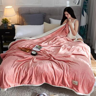 春夏新款纯色贝贝绒毛毯行绣午睡保暖盖毯会销礼品公司福利送包装