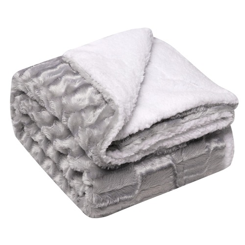 Cross-border hot selling thickened double layer sherpa blanket imitation fur plush back printed tie-dye brushed PV fleece blanket