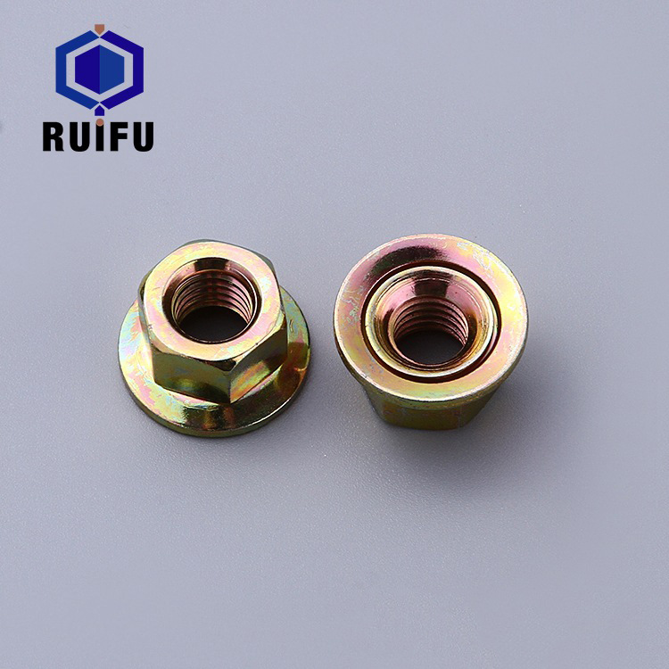 厂家供应高强度法兰螺母 M8螺帽碳钢材质六角锁紧组合螺母批发