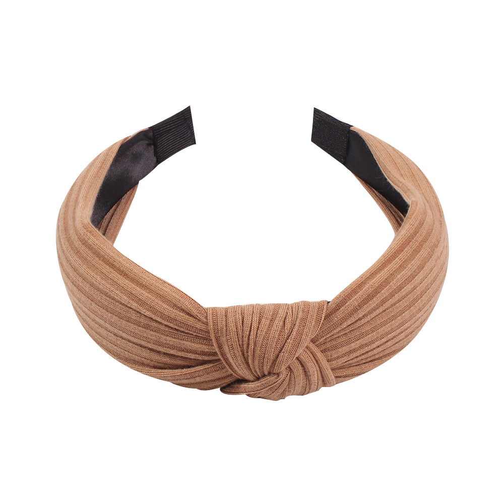 Hot Vintage Hair Hoop Fabric Wide-end Knotted Hair Accessories Headband Women display picture 3