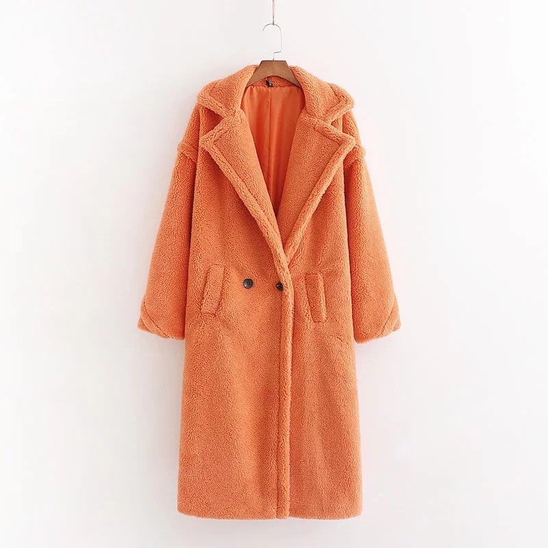  autumn and winter lamb wool mid-length cotton coat NSHS23391