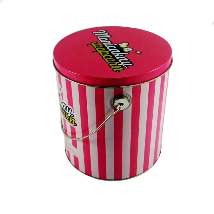 厂家供应金属马口铁1加仑爆米花桶圣诞饼干糖果面粉玩具手提铁桶