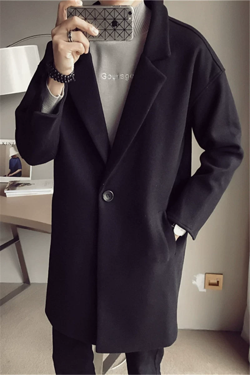 Деми-сезонное длинное trench coat, цветное шерстяное пальто, 2019 год, оверсайз, корейский стиль, плюс размер