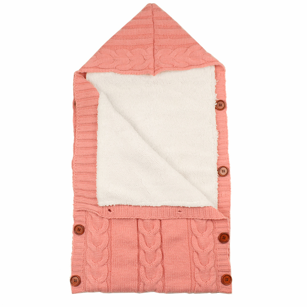 Warm Baby Blanket Knitted Newborn Swaddle Wrap Soft InfantSleeping Bag Footmuff Cotton Envelope For Stroller Accessories Blanket