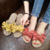 Slippers, footwear indoor, non-slip slide with bow, 2019, Korean style