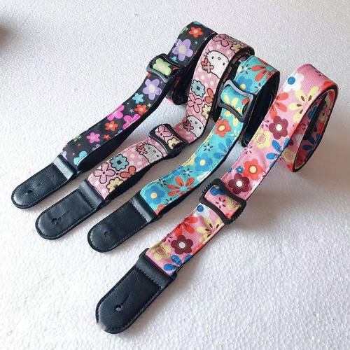 Canvas printed ukulele strap small guitar cartoon strap wholesale ukulele strap guitar strap