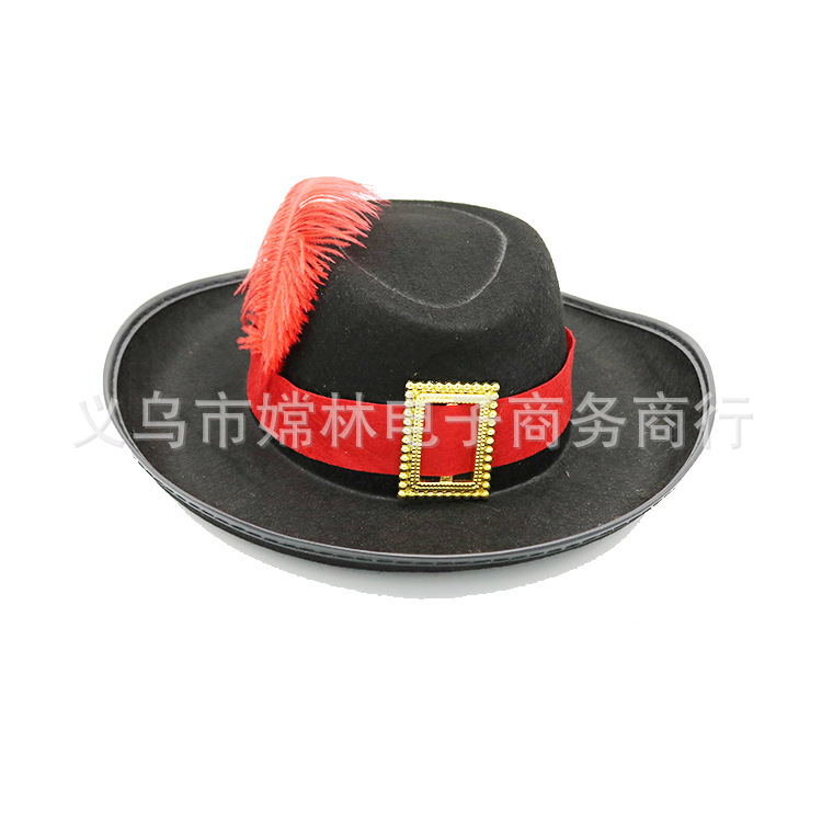 厂家批发欧美派对帽子 狂欢节牛仔帽 西部牛仔帽 西班牙羽毛帽