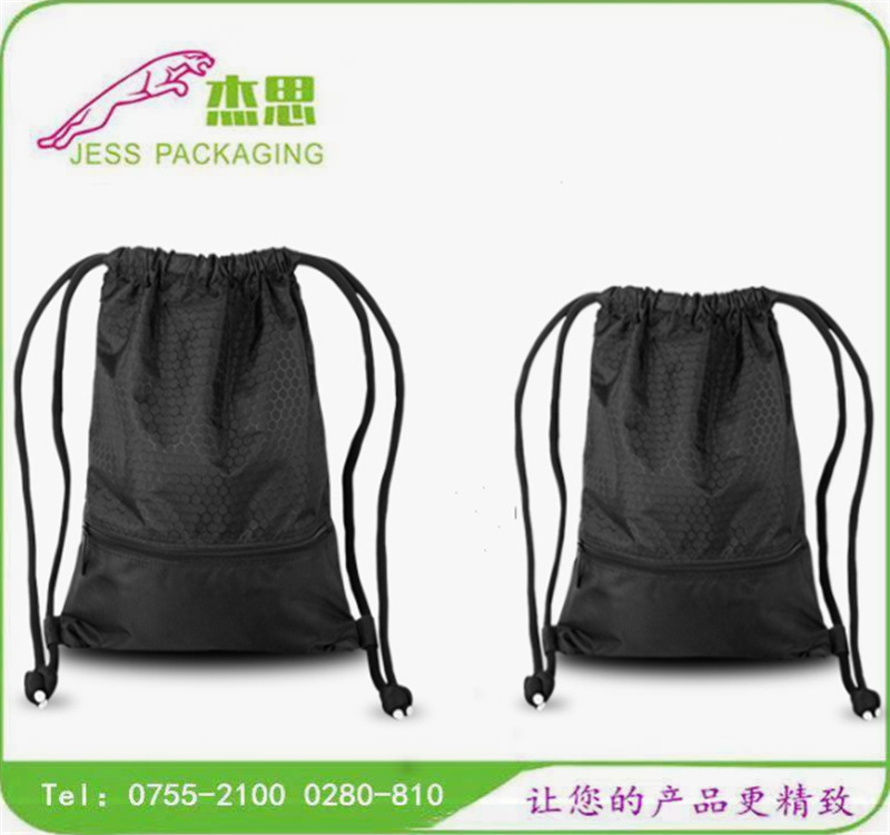 设计新款尼龙布户外旅行抽绳双肩束口袋篮球背包折叠运动包