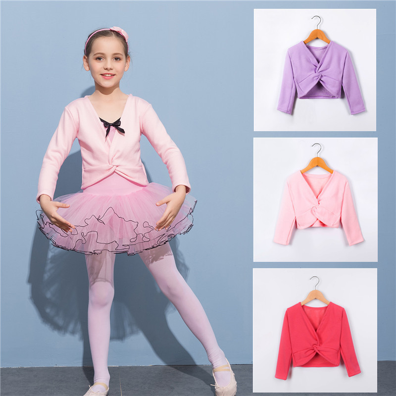 children Dance costume girl Uniforms Shawl coat Spring and autumn season coat Long sleeve keep warm Ballet waistcoat