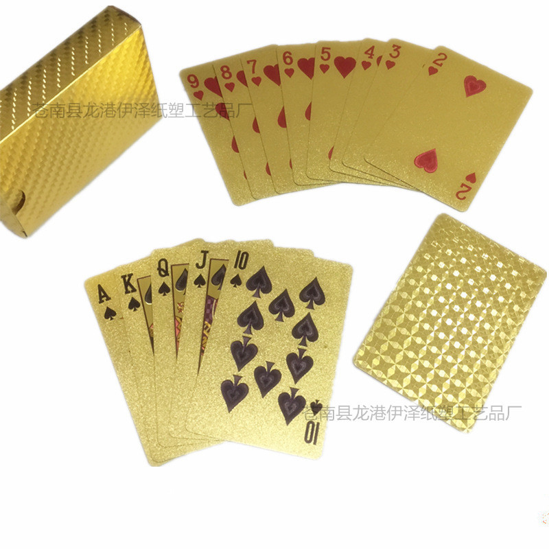 originality customized Gold foil Luxury gold color poker Poker game Plastic waterproof poker Foreign trade goods in stock wholesale