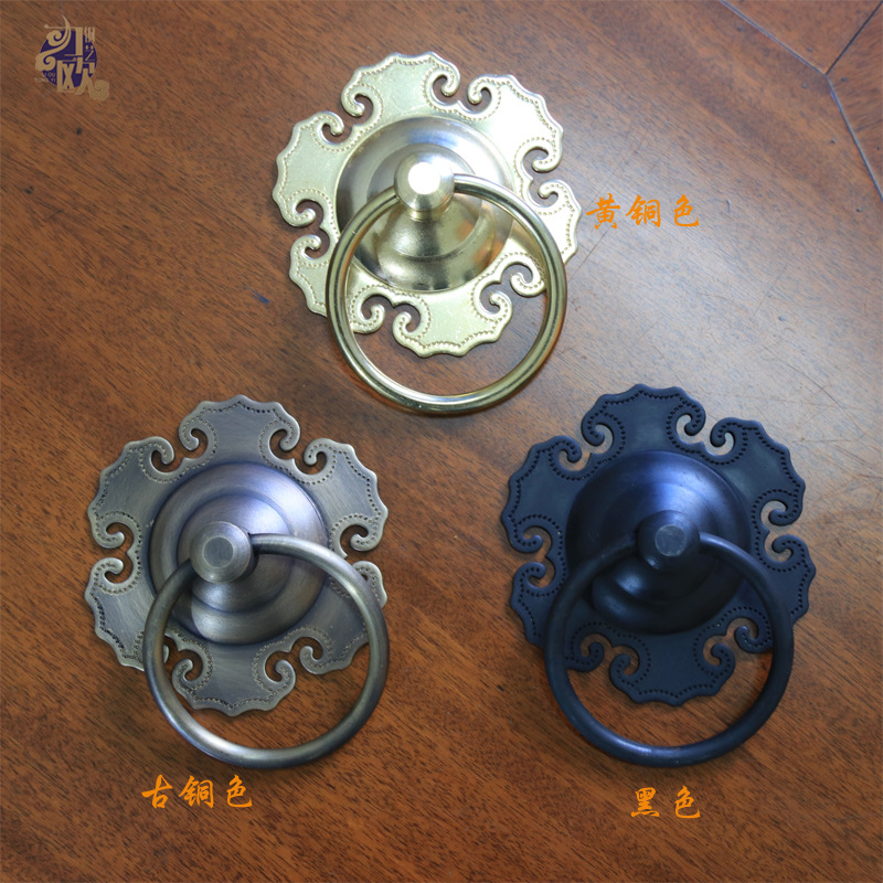 门窗五金制品黄铜拉手复古门扣螺杆对装门环加粗翻砂铜环茶壶提手-阿里巴巴