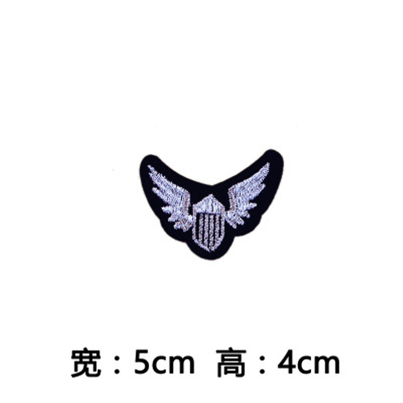 Longsheng bordado carta pegatinas de tela al por mayor accesorios ropa zapatos y sombreros parche negro plancha insignia