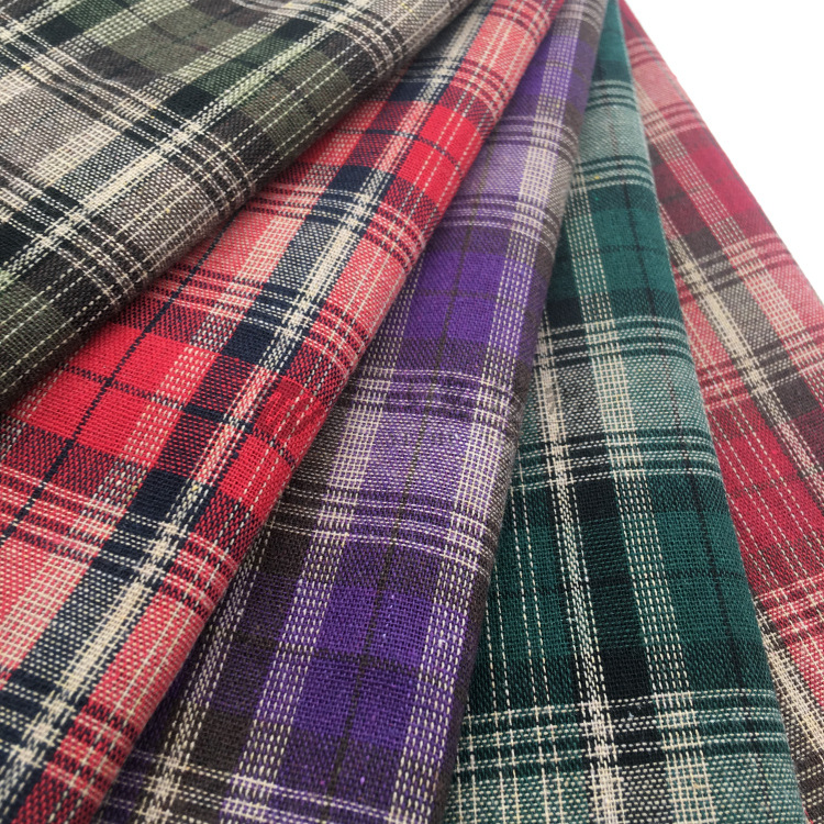 【彩格】时尚男女装衬衫面料 2019年春秋新款 色织涤棉格子 热销