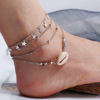 Crystal pendant, metal ankle bracelet, boho style, European style